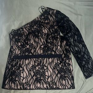 Tadashi Shoji Barcelo Sheath One Shoulder Lace Dress size 10